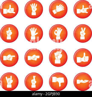 Hand gesture icons vector set Stock Vector