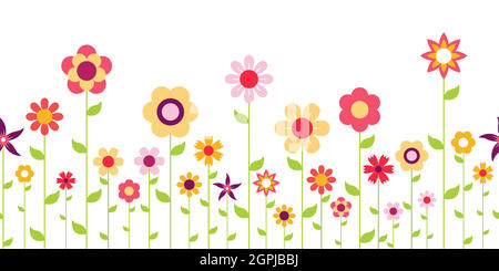 seamless fresh flowers background for spring Stock Vector