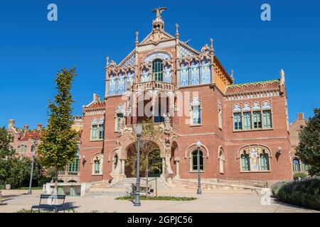 Hospital of the Holy Cross and Saint Paul (de la Santa Creu i Sant Pau) in Barcelona, Spain Stock Photo