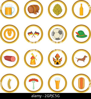 Germany vector set, cartoon style Stock Vector