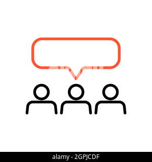 Crowd of people with text bubbles vector icon Stock Vector
