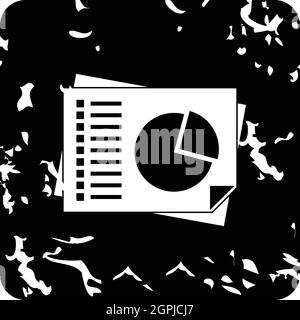 Diagram icon, grunge style Stock Vector