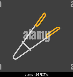 Kitchen tongs vector icon. Kitchen appliance Stock Vector