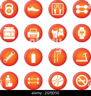 Gym icons vector set Stock Vector