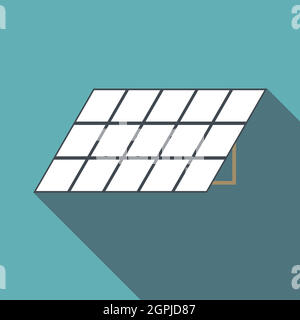 Solar battery icon, flat style Stock Vector