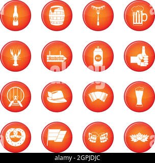 Oktoberfest icons vector set Stock Vector
