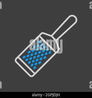Metal kitchen hand grater for cheese vector icon Stock Vector