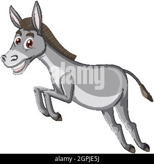 Donkey animal cartoon character  illustration Stock Vector