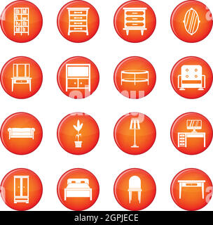 Furniture icons vector set Stock Vector
