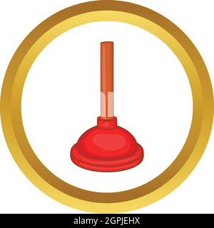 Red cup plunger vector icon Stock Vector