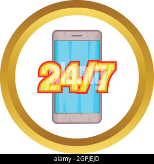 24 7 phone support vector icon Stock Vector