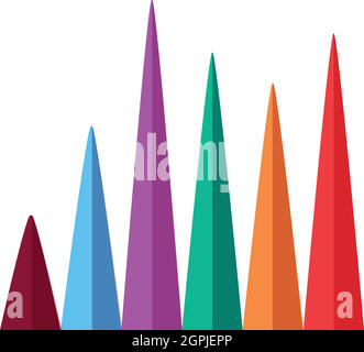 Colorful diagram icon, flat style Stock Vector