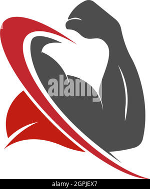 Muscle arm icon logo design vector illustration template Stock Vector