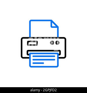 Printer vector outline icon. Office sign Stock Vector