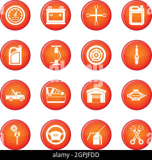 Car maintenance and repair icons vector set Stock Vector