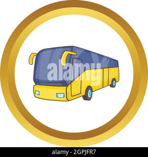 Yellow tourist bus vector icon Stock Vector