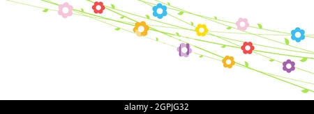 flowers on strings background for spring Stock Vector