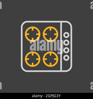 Cook top cooking panel. Induction stove hob Stock Vector