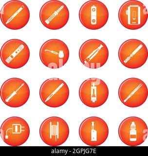 Vaping icons vector set Stock Vector