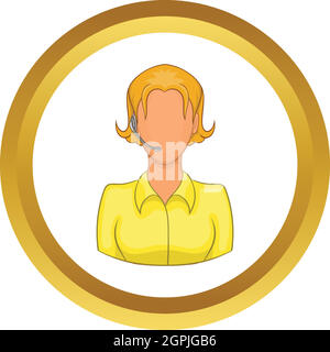 Support phone operator in headset vector icon Stock Vector