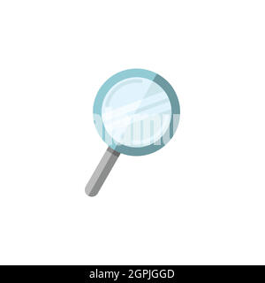 Magnifying glass. Search and analytics. Flat color icon. Commerce vector illustration Stock Vector