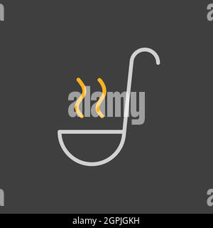 Soup ladle vector icon. Kitchen appliance Stock Vector