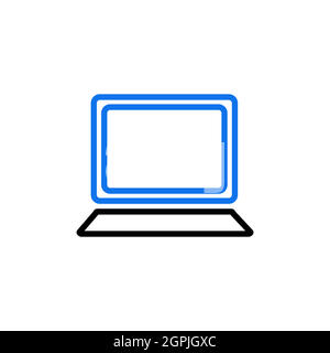 Laptop outline icon. Workspace sign Stock Vector