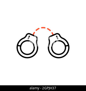 Handcuffs vector icon. Police sign Stock Vector