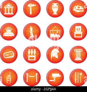 Museum icons vector set Stock Vector