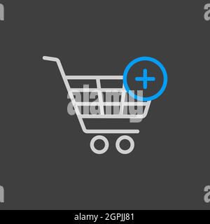 Shopping cart icon with plus sign Stock Vector