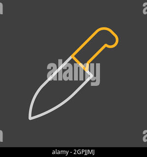 Chef kitchen knife. Cutlery. Kitchen utensils Stock Vector