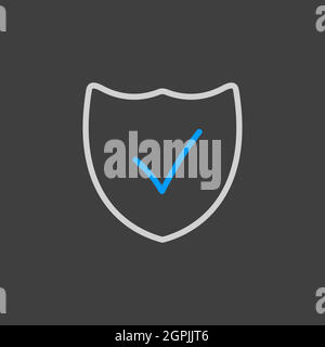 Best protection shield outline icon vector Stock Vector