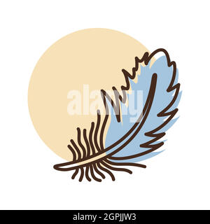 Feather vector icon. Farm animal sign Stock Vector