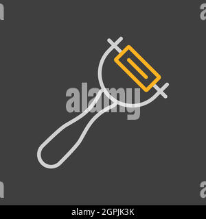 Peeler vector icon. Potato peeler sign Stock Vector
