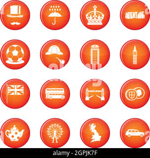 Great Britain icons vector set Stock Vector