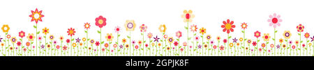 seamless fresh flowers background for spring Stock Vector