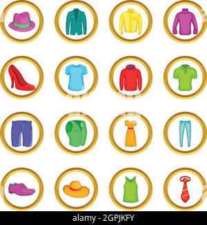 Clothes icon set, cartoon style Stock Vector Image & Art - Alamy