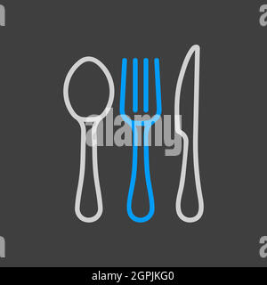 Spoon fork and knife vector icon Stock Vector