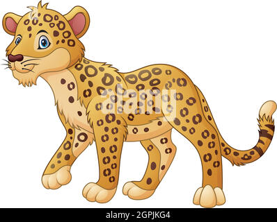 Cartoon leopard walking Stock Vector