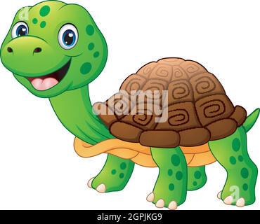 Smiling turtle with a green shell Stock Vector Image & Art - Alamy