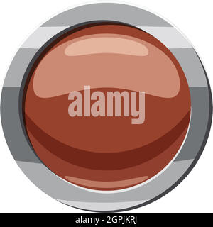 Brown button icon, cartoon style Stock Vector