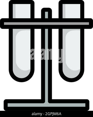 Lab Flasks Attached To Stand Icon Stock Vector
