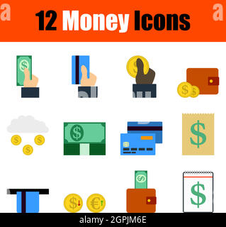 Money Icon Set Stock Vector