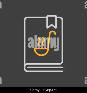 Cookbook or cookery book vector icon. Recipe book Stock Vector