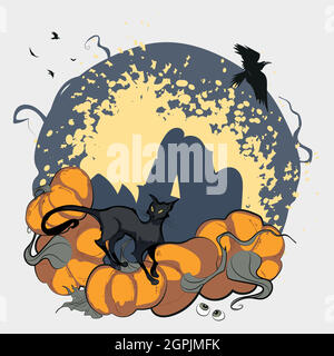 Vector Halloween cover website with space for text Stock Vector