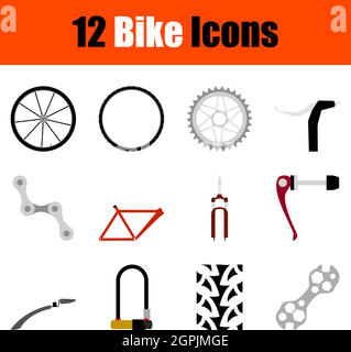Bike Icon Set Stock Vector