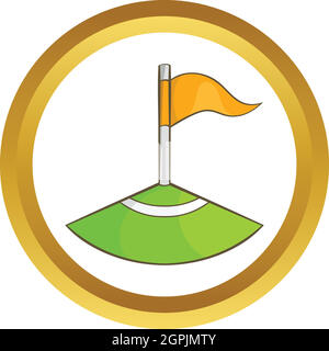 Corner flag on soccer field vector icon Stock Vector