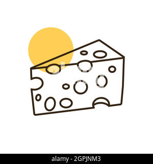 Piece of cheese vector icon. Farm animal sign Stock Vector