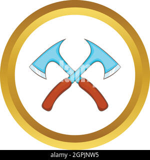 Two crossed axes vector icon, cartoon style Stock Vector Image & Art ...