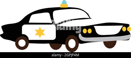 Police car icon, flat style Stock Vector